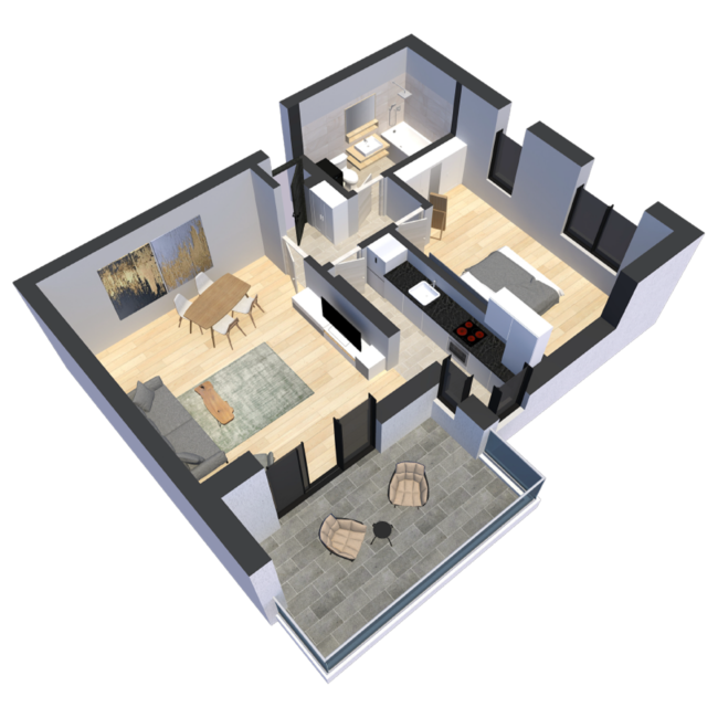 Apartement Tip 6 - Plan 3D