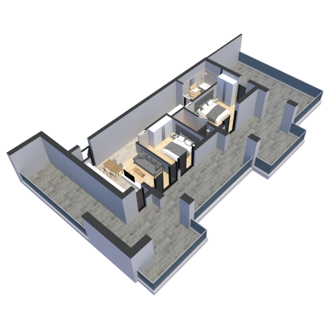 Apartement Tip 8 - Plan 3D