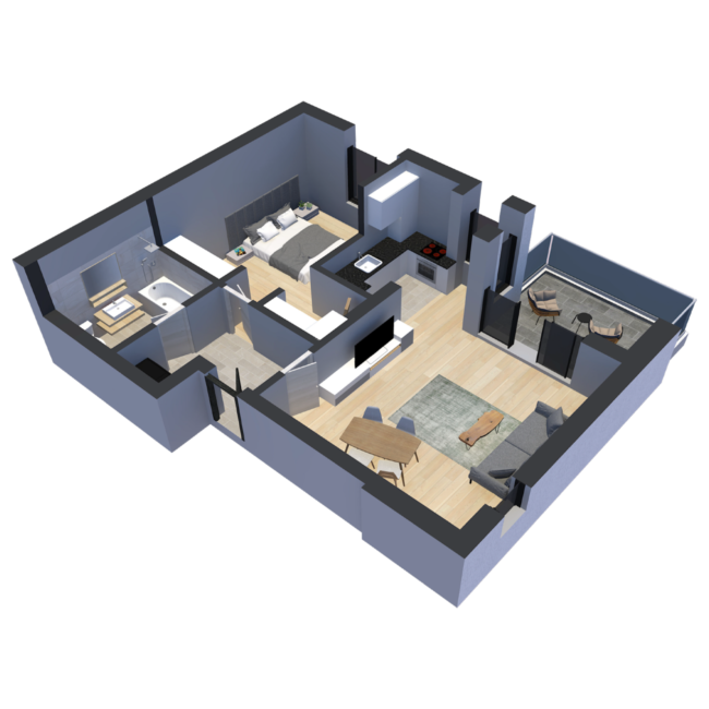 Apartament Tip 5-Plan 3D